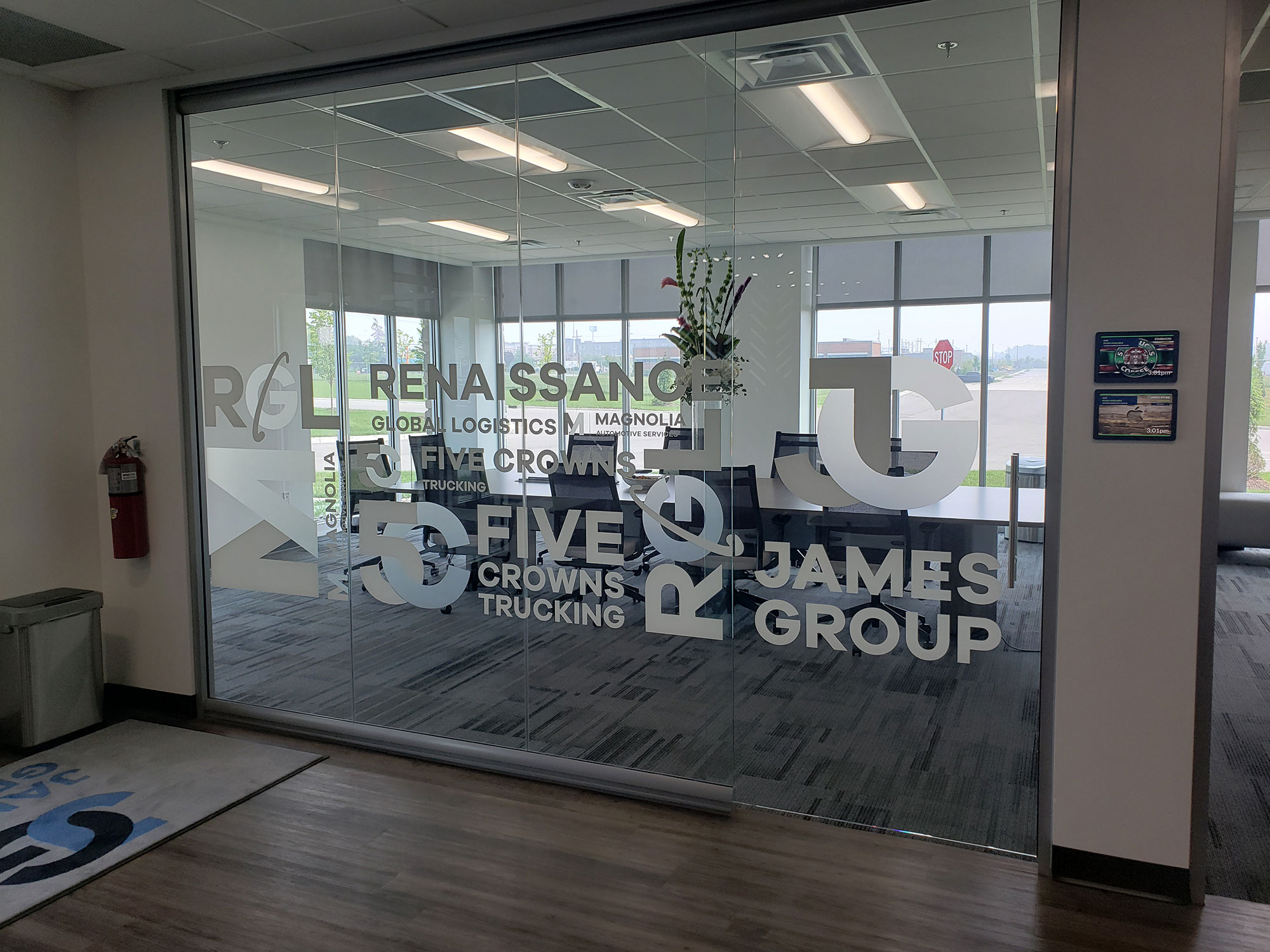 Custom privacy film installation